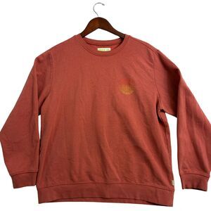 REEF Mens L Crewneck Sweatshirt Rust Red From Land To Sea Established 1984 Logo